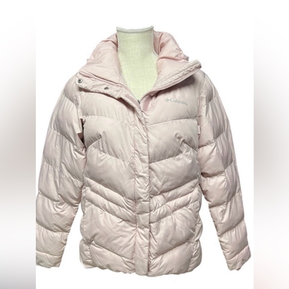 Columbia Women's Pink Puffer Jacket with Faux Fur Hood - Picture 2 of 4